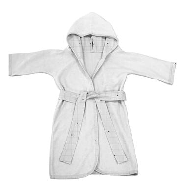 Imagem de Roupão Infantil Tecebem Com Capuz Malha Filipa Plush Atoalhado Branco