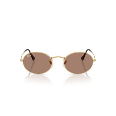 Imagem de Óculos de Sol Ray-Ban Oval 0RB3547 001/1A Tam 51 / Ouro - Lentes Roxo Claro