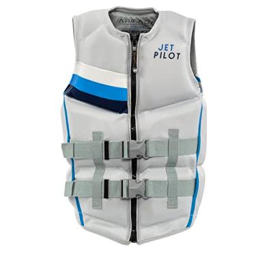 Imagem de Jetpilot Colete salva-vidas masculino Armada Neoprene Aprovado pela Guarda Costeira PFD - Prata PP