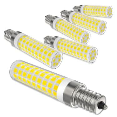 Imagem de Lâmpadas LED E12 100W Candelabro de substituição C7, regulável, 6000K luz do dia branca, 10W 1000 lúmens, base pequena T6 E12 lâmpadas LED lustre para ventilador de teto, lâmpada de sal, pacote com 6