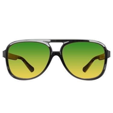 Imagem de Goiteia Óculos De Sol Retrô Para Dirigir Diurno E Noturno Dos Anos 70, Antirreflexo, Cabeças Grandes, Armação Grande Tr90 Leve Inquebrável, Estilo Vintage