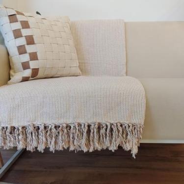 Imagem de Casa Coeva - Manta de sofá Algodão Grande Tressé Caramelo 2,20 X 3,00