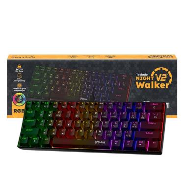 Imagem de TECLADO GAMER 60% NIGHT WALKER v2 - MECÂNICO - CLANM