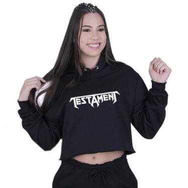Imagem de Cropped Moletom Feminino Testament Rock - Lafre, Preto, GG