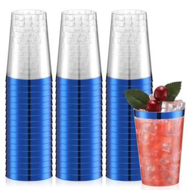 Imagem de Copos plásticos descartáveis Norme 12 onças (350 mL) azuis (50 unidade