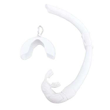 Imagem de aqxreight Snorkel Dobrável Silicone Snorkel Frete Snorkel Tubo de Respiração úmido para Mergulho Com Mergulho Engrenagem de Mergulho Com Espidade de Mergulho Com Tubo de Grande Diâmetro (Branco)