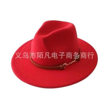Imagem de Chapéu Feminino De Feltro De Lã Para Outono/Inverno Com Fivela Estilo 