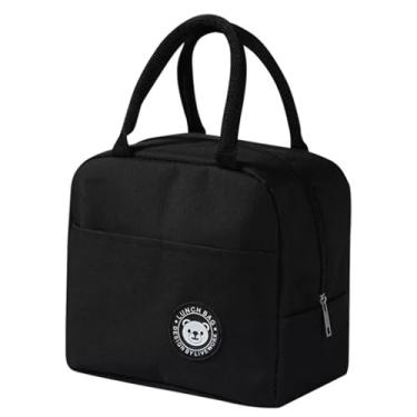 Imagem de Bolsa Térmica 4L Impermeável Necessaire Lancheira Escola Marmita Academia Trabalho Praia e Camping - Quente e Frio cor (Preta)