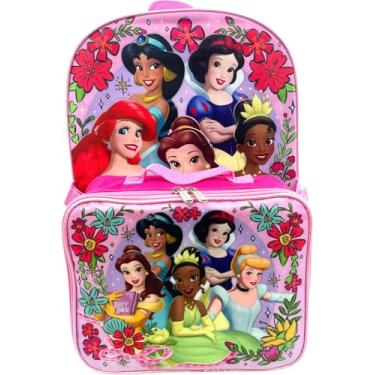 Imagem de Disney Princess Mochila feminina de 40,6 cm com lancheira removível (contos de fadas de princesas)