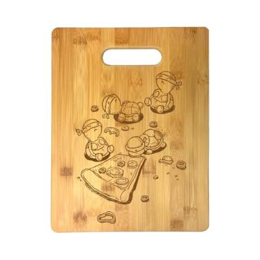 Imagem de Tábua de corte de bambu para amantes de pizza, design de alimentos, tábua de cortar cozinha (29 cm x 22 cm)