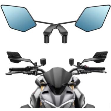Imagem de Espelhos de motocicleta universal dobrável giratório retrovisor retrovisor furtivo espelho lateral para Kawasaki Z400 Z650 Z900 1290 Super Duke R Evo ABS 390 Duke Street Bike Yamaha MT-07