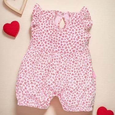 Imagem de Macacão Curto Babado Minimalista Bebê Menina até 12 Meses - Era Uma Ve