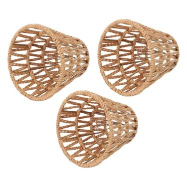 Imagem de 3 peças Abajur de vime falso, abajur boho trançado decorativo abajur clipe em lâmpada E14 para candeeiros de mesa, arandela de parede, candeeiros de chão, lustres, luz pendente de teto
