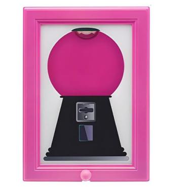 Imagem de Dispensador de doces, Rare Vintage a moldura de doces baratos - arte de máquina de doces pendurados, mini máquina de gumball de biscoitos na parede, (pink)