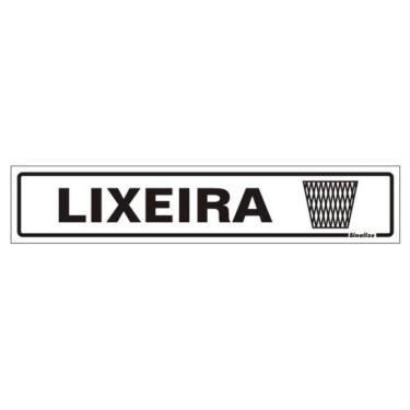 Imagem de Placa de Poliestireno Auto-Adesiva 5x25cm Lixeira - 200 BQ - SINALIZE