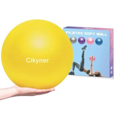 Imagem de Cikyner Bola de Pilates macia, pequena bola de exercício 23-25 cm mini bola de ginástica com canudo inflável, adequada para pilates, ioga, treinamento de corpo inteiro, fisioterapia e melhoria do