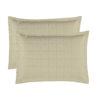 Imagem de Par Porta Travesseiro 50cm x 70cm Soft Berlim - Linda Casa, Areia