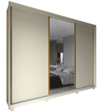 Imagem de Guarda Roupa Roupeiro de Casal Gelius Platinum 100% MDF com 3 portas d