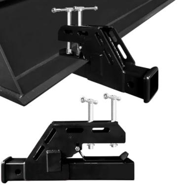 Imagem de Vijay Braçadeira de trator no engate 5 cm adaptador receptor de montagem esférica engate de reboque competitivo com balde de trator Kubota Deere Bobcat (preto)