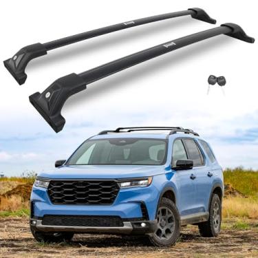 Imagem de Snailfly Barras transversais de teto com trava de 120 kg adequadas para Honda Pilot 2023-2026 com trilhos de teto (não para LX e EX-L), suporte de carga de alumínio resistente para bicicleta, caiaque