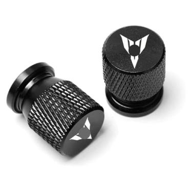 Imagem de 2 tampas de válvula de pneu compatíveis com MT09 MT07 MT10 MT03 MT 09 07 03 10 MT-09 MT-07 MT-10 Tracer 900 700 GT FZ09 XSR700 XSR900 (preto)