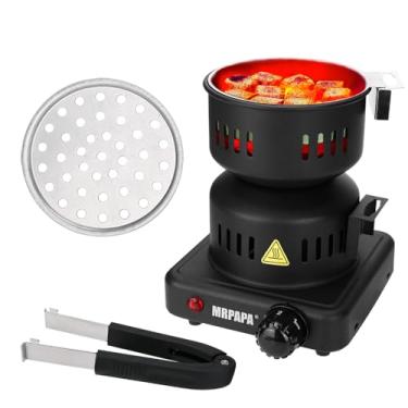 Imagem de MRPAPA Acendimento Elétrico De Carvão, Fogão Elétrico Aprovado Pela Etl, Fogão Elétrico Multifuncional Durável, Proteção Contra Superaquecimento, Queimador De Carvão De Coco Para Narguilé