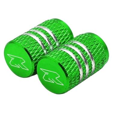 Imagem de Compatível com GSXR 600 750 1000 GSX-R 600 750 1000 125 150 1998-2023 Tampas de válvula de pneu de roda de alumínio CNC para motocicleta (P verde)