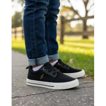 Imagem de Tênis Casual Infantil Blitzz Lona Raio Menino, 29/30, Preto