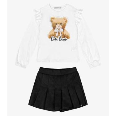 Imagem de Conjunto Infantil Blusa Com Shorts Saia Trick Nick Preto, 4, Preto