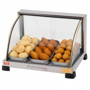 Imagem de Estufa Ouro Curva 3 Bandejas Expositor Para Salgados Marchesoni, 110V