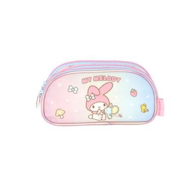 Imagem de Estojo My Melody Triplo Infantil Meninas Escolar Passeio, Rosa