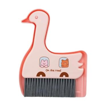 Imagem de Baoblaze Mini vassoura e pá de lixo, ferramentas de limpeza de mesa, conjunto de varredura fofo, escova de limpeza de mesa portátil, vassoura de varredura para, Rosa