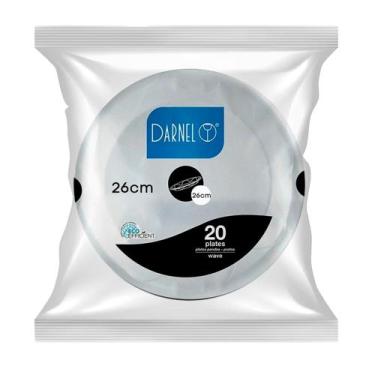 Imagem de Prato isopor 26cm branco 20un - DARNEL