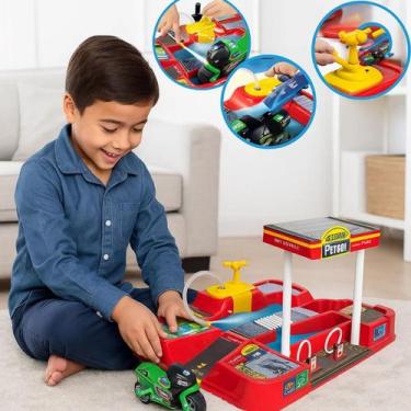 Imagem de Pista Brinquedo Menino com 1 Moto Posto Lava Jato - LUA DE CRISTAL