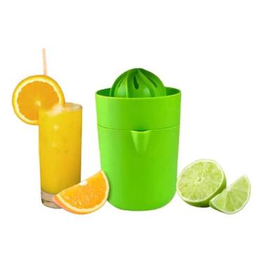 Imagem de Mini Espremedor Manual Para Limão E Laranja Com Copo - Meplasfem