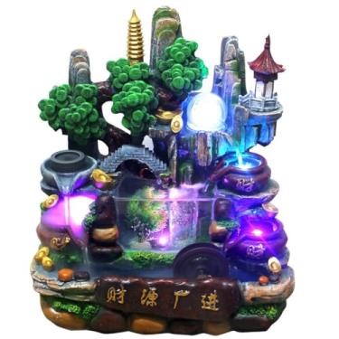 Imagem de XFNVXC Fonte decorativa interna de mesa para escritório decoração de mesa artesanato em resina fonte de água ornamental decoração de casa ornamentais fonte de jardim para casa