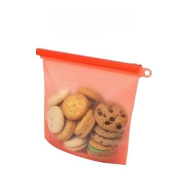 Imagem de Saco Hermético Lavável de Silicone Para Guardar Alimentos Congelar Não Vaza P/Viagem Marmita Cozinha(1 Unidade)
