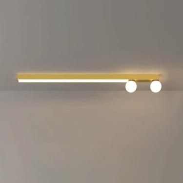 Imagem de KSSTEVNBD Luz de teto LED moderna para corredor longo preto regulável luminária de teto fita linear de montagem embutida para banheiro cozinha iluminação de teto para entrada varanda sala de estar