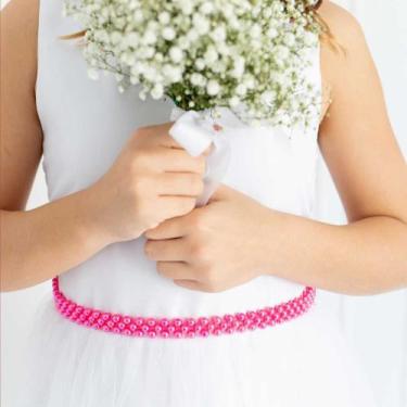 Imagem de Vestido Infantil Longo Branco COLORIDO: Bandeira, oliva, cha, rosa, pi