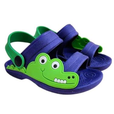 Imagem de Sandália Papete Infantil Dinossauro para Menino Leve, Macia e Antiderrapante Dulupé (BR, Criança de 1 a 3 anos, Faixa Numérico, 25, 26)