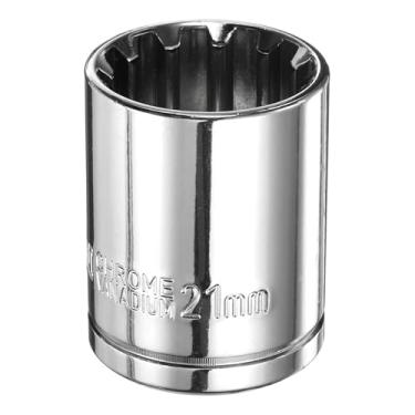 Imagem de Generic Soquete de 12 pontos, unidade de 1/5.1 cm por soquete métrico raso de 21 mm, aço cromo vanádio, soquetes padrão de 12 pontos, ferramenta manual mecânica para reparo de carro, manutenção