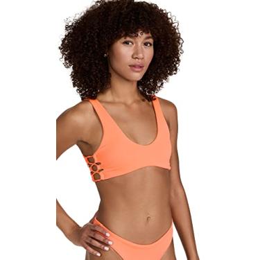 Imagem de Maaji Bralette esportivo feminino com bojos macios removíveis, Laranja, GG