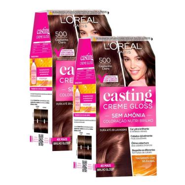 Imagem de Kit 2 Tintura Casting Creme Gloss L`oréal Paris 500 Castanho Claro