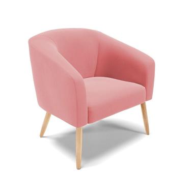 Imagem de Cadeira Sala De Jantar Pé Palito Natural Stella Suede D03 - D'rossi Cor Rose