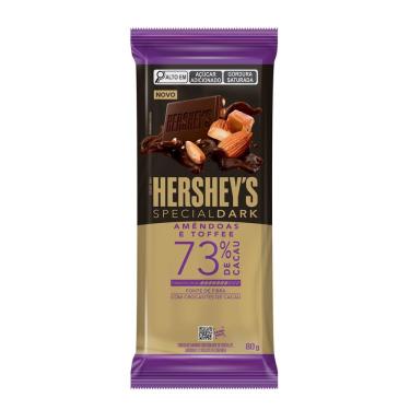 Imagem de Chocolate Hershey`s Special Dark Amêndoas e Toffee 73% de Cacau 80g