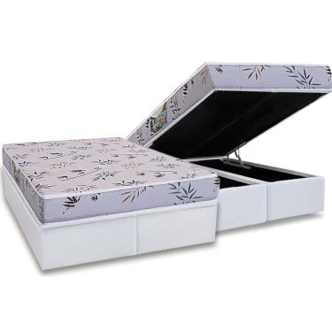 Imagem de Conjunto Box Baú Casal: Colchão Espuma Herval D28 St. Louis + Base Crc Linhão White (138x188)