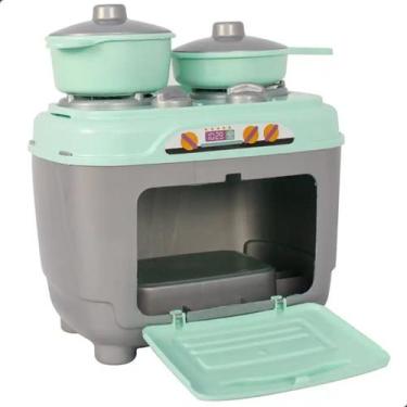 Imagem de Fogão de Piso 2 Bocas + 2 Panelas Vintage Kids Brinquedo Infantil Zuca
