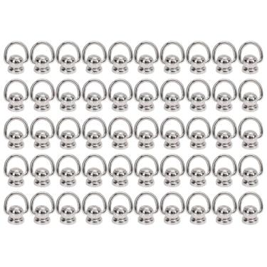 Imagem de SUNGOOYUE 50 Conjuntos de Rebites de Parafuso de Cabeça Redonda para Mochilas, Roupas, Rebites Com Bom Desempenho para Vários Projetos (Prata)