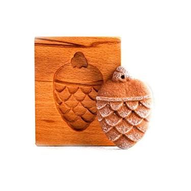 Imagem de Moldes de biscoito de flores Windwill de madeira, cortador de biscoito tipo prensa com forma de vento 3D moldes de impressão esculpidos à mão carimbo, biscoitos de chocolate, bolo, ferramenta de