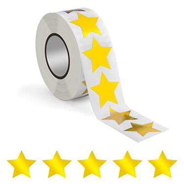 Imagem de 500 peças de adesivos de estrela dourada para gráfico de recompensas na sala de aula, adesivos autoadesivos holográficos de estrela dourada de 2,5 cm adesivo de estrela a laser de cinco pontas para